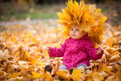 baby in autumn headdress